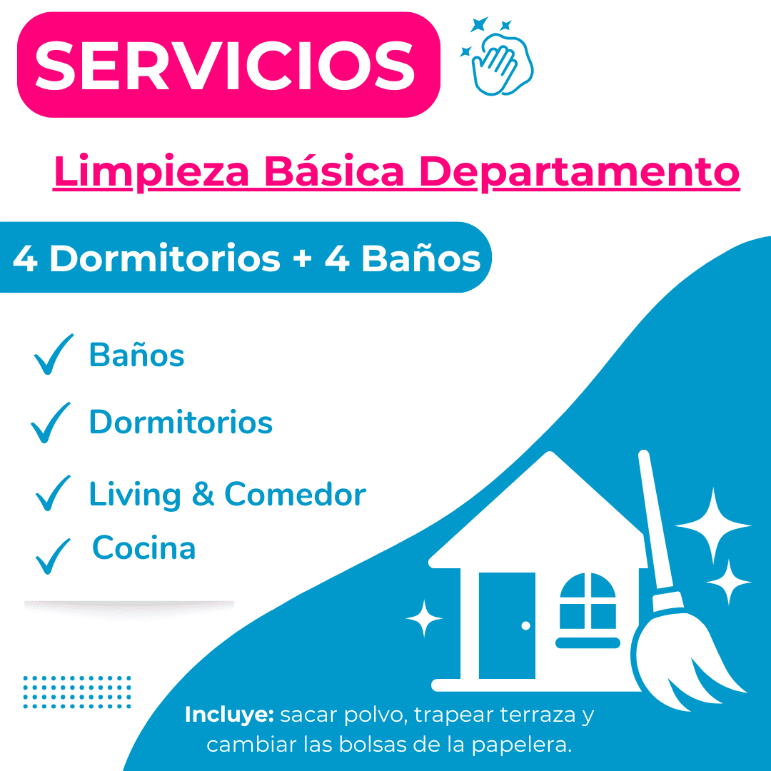 Servicio de Limpieza Profunda Departamento 4D + 4B