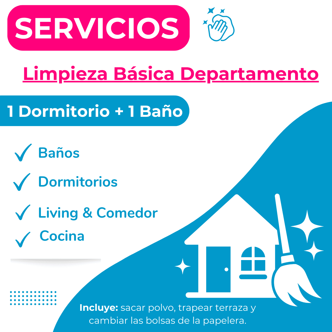 Servicio de Limpieza Basica Departamento 1D + 1B