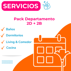 Pack Mensual Servicio de Aseo Departamento 2D + 2B